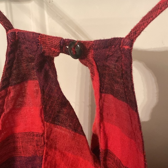 Anthropologie Amadi Melia Striped Linen Shorts Romper Jumper - Picture 10 of 14